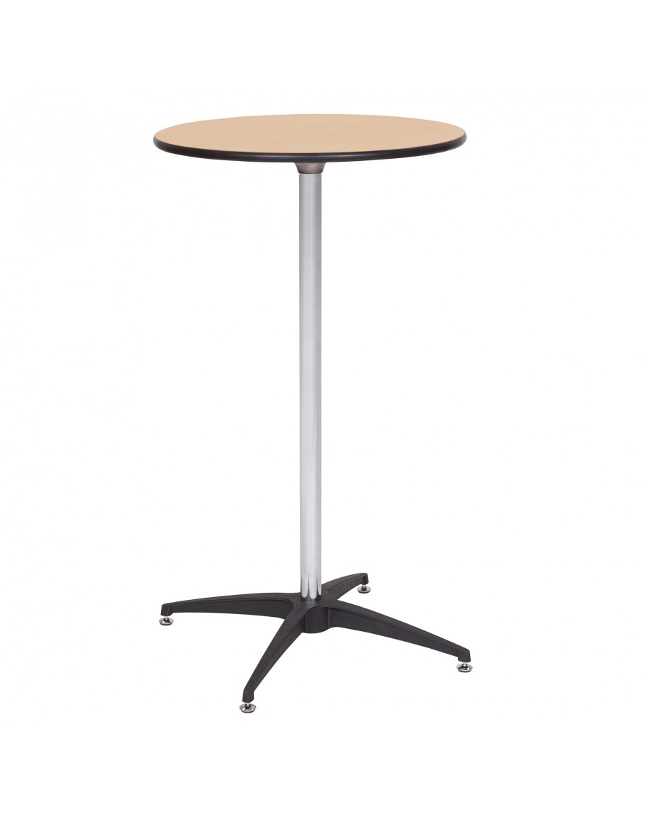 24 Inch Round Wood Cocktail Table Kit, Metal Edging